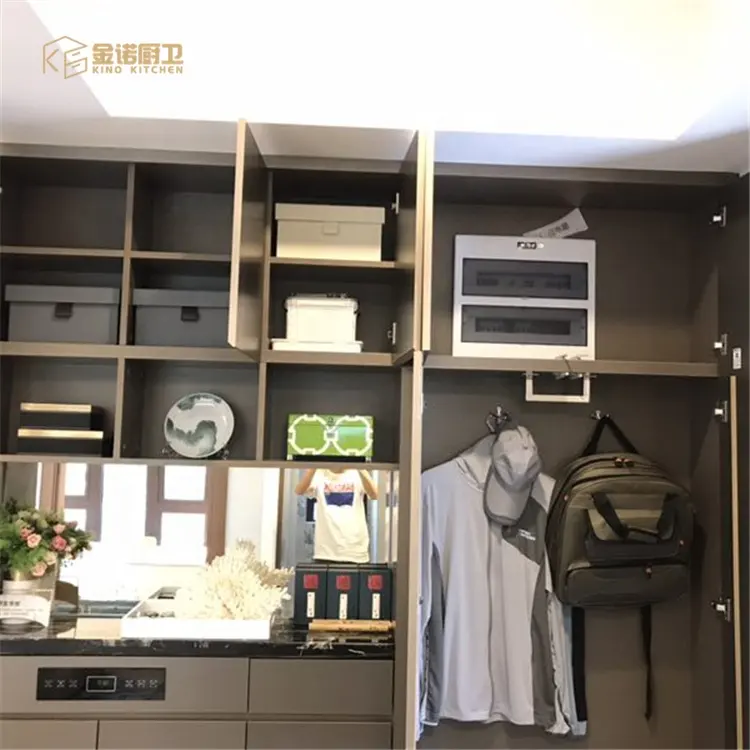 China Luxury Villa Stainless Steel home kitchen metal kitchen cabinets