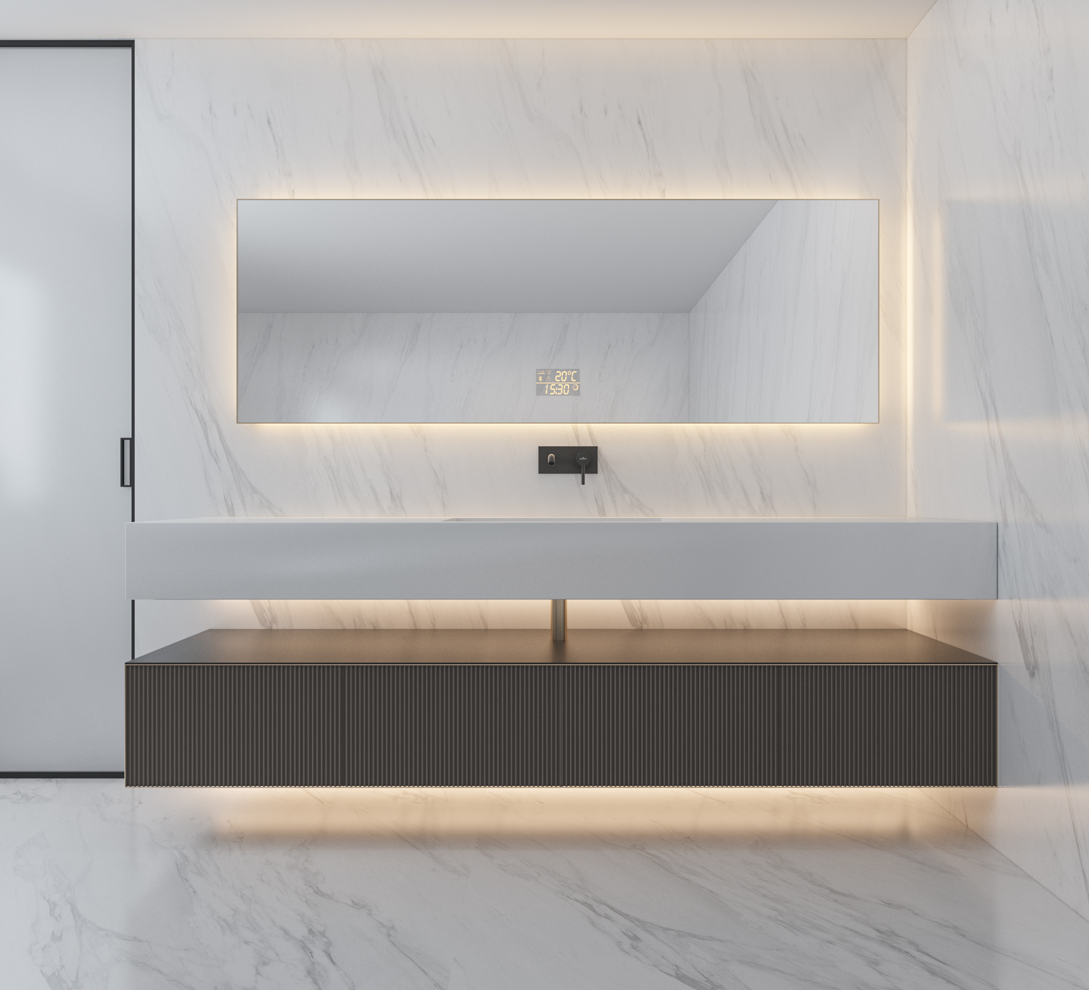 Modern Floating Pvc Style Bathroom Badezimmer Vanities With Mirror Lights Bathroom Vanity Cabinet Double Sink