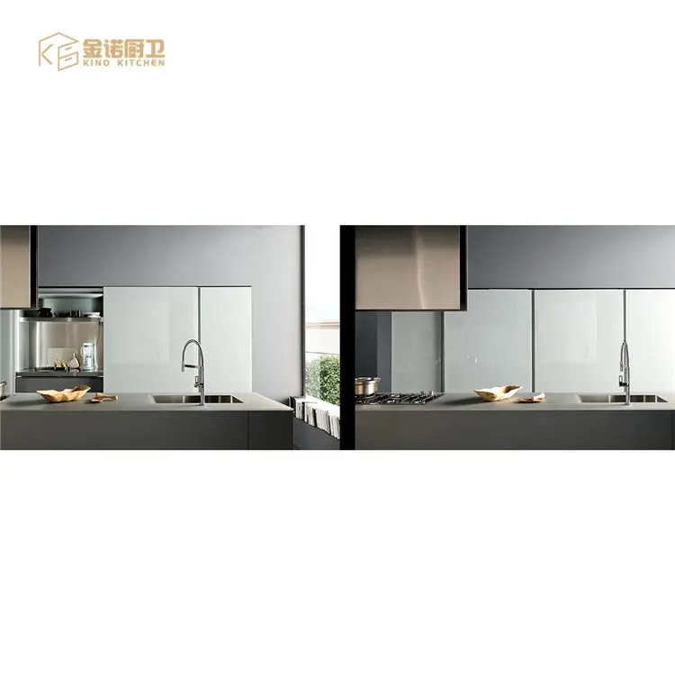 High end kitchen stainless steel white kitchen cabinet for building house