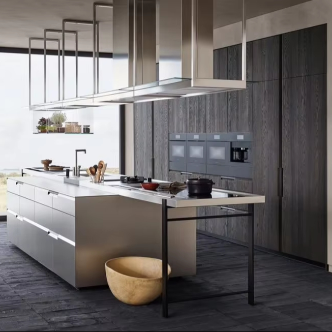 Italian Design Luxury Stainless Steel Kitchen Cabinet Collection