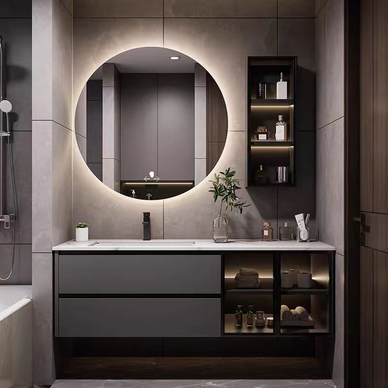 Kino High End Bathroom Vanities Modern Design Modern Vanity Bathroom with Vanity Wooden Panel Bathroom Cabinet with Mirror