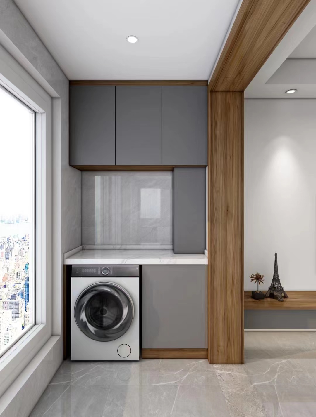 Balcony Stainless Steel Storage Cabinet with Laundry Sink