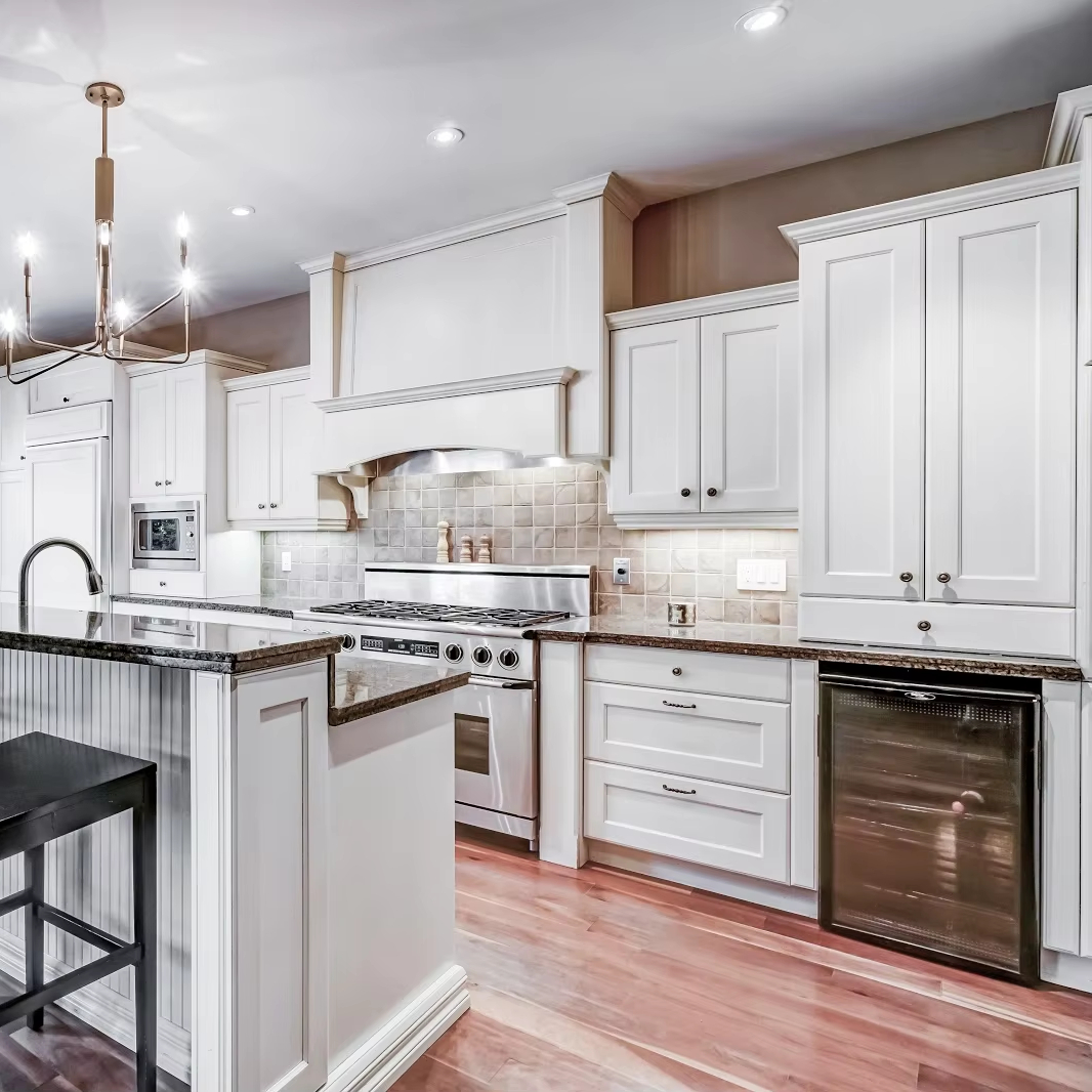 Matte Finish Stainless Steel Luxury Kitchen Cabinets