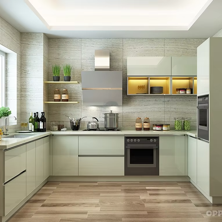 Luxury Stainless Steel Kitchen Cabinets for Minimalist Asian Interiors