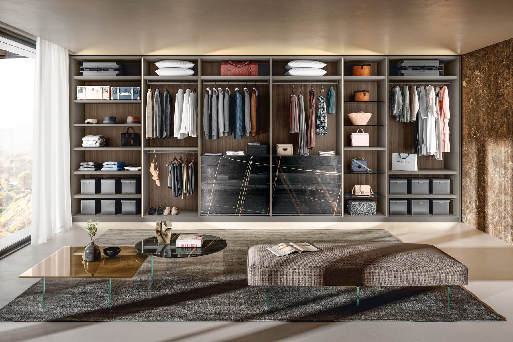 Luxury Modern Walk in Closet Cabinet Cupboards for Bedroom Cabinet Storage Wardrobe Dressing Room