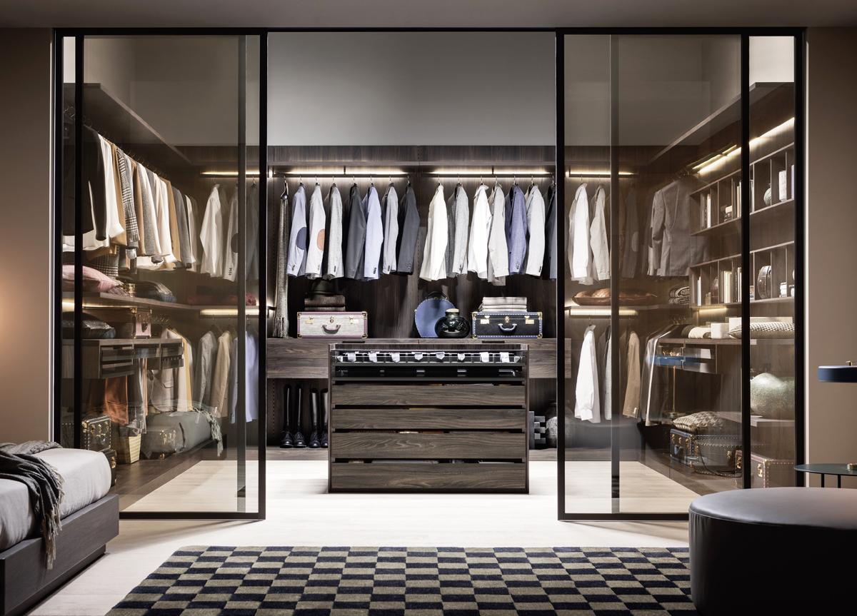 Modern Aluminium White Design Solid Wood Walk in Closet Bedroom Glass Wardrobe Cabinets with Doors