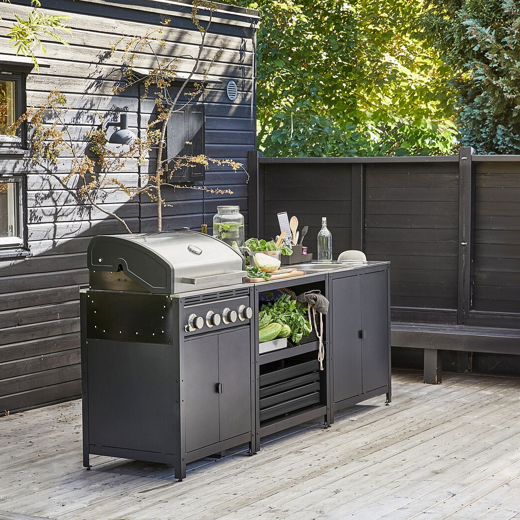 Luxury Kitchen Cabinet Door Panel Stainless Steel Outdoor Kitchen Cabinets with Island