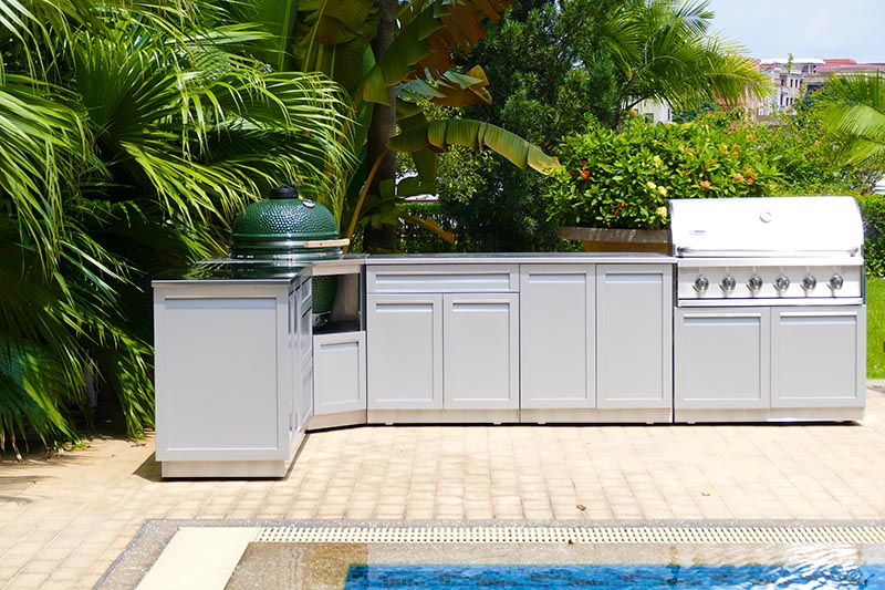 Outdoor Kitchen with Roof Cover Outdoor Garden Kitchen Set Kitchen BBQ Cabinets