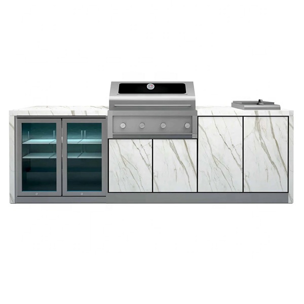 Customized Aluminum PVC Board Outdoor for Outdoor Kitchen with BBQ304 Stainless Steel Kitchen Cabinets