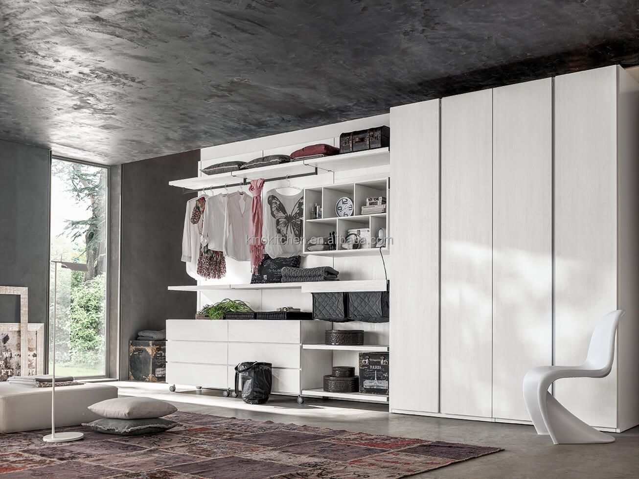 Modern Customize Bedroom Wardrobe Closet Portable Modern High End Wardrobe Cabinet with Wardrobe with Dressing Mirror