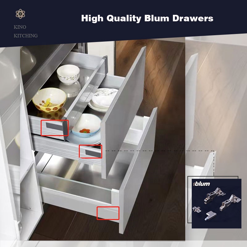 Brushed Stainless Base Cabinet with Soft-close Drawers