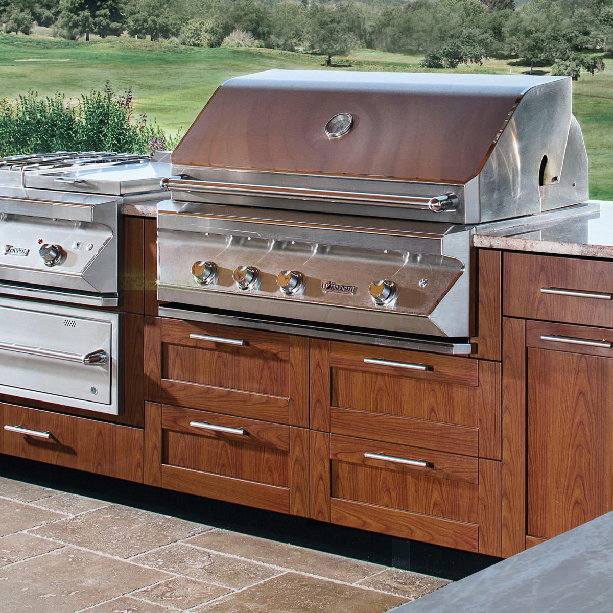 BBQ Kitchen Cabinet Door Panel Small Set Stainless