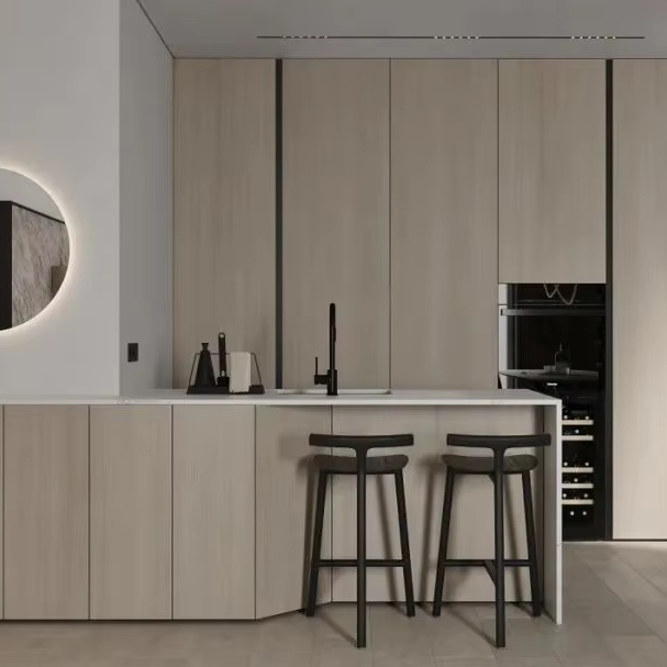 Modern Designs Kitchen Cabinets with Pantry and Island with Sink Stainless Steel Kitchen Cabinet Shaker Kitchen Cabinet