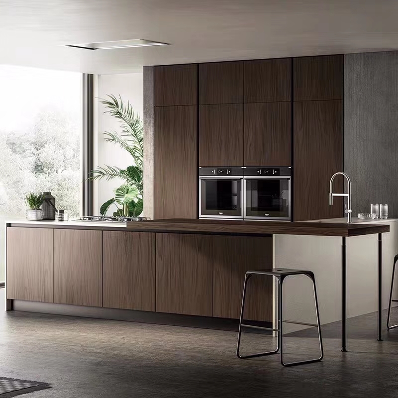 Modern Designs Kitchen Cabinets with Pantry and Island with Sink Stainless Steel Kitchen Cabinet Shaker Kitchen Cabinet