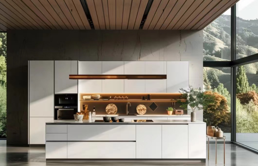 Stainless Steel Kitchen Cabinet Modern bar Kitchen Design
