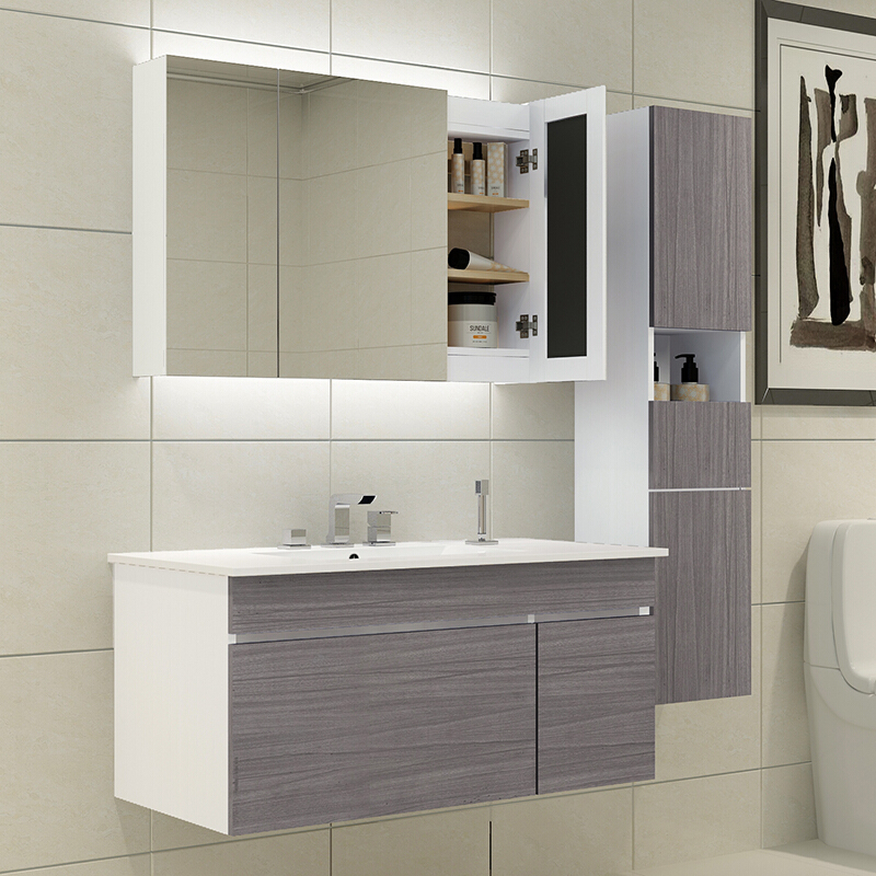 Custom Modern  Meuble Salle De Bain Vanity Bathroom Sink Cabinets with Mirror