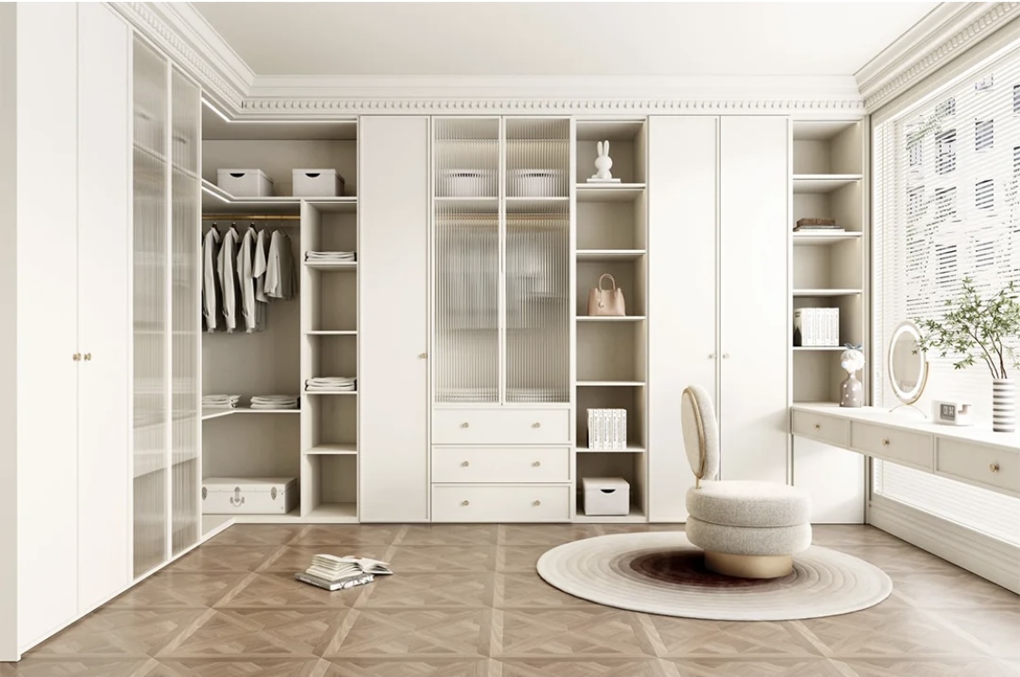 Tall Custom Modern Open Combination Cloth Walk in Closet Bedroom Furniture for Clothes Portable Wardrobes Glass Closet