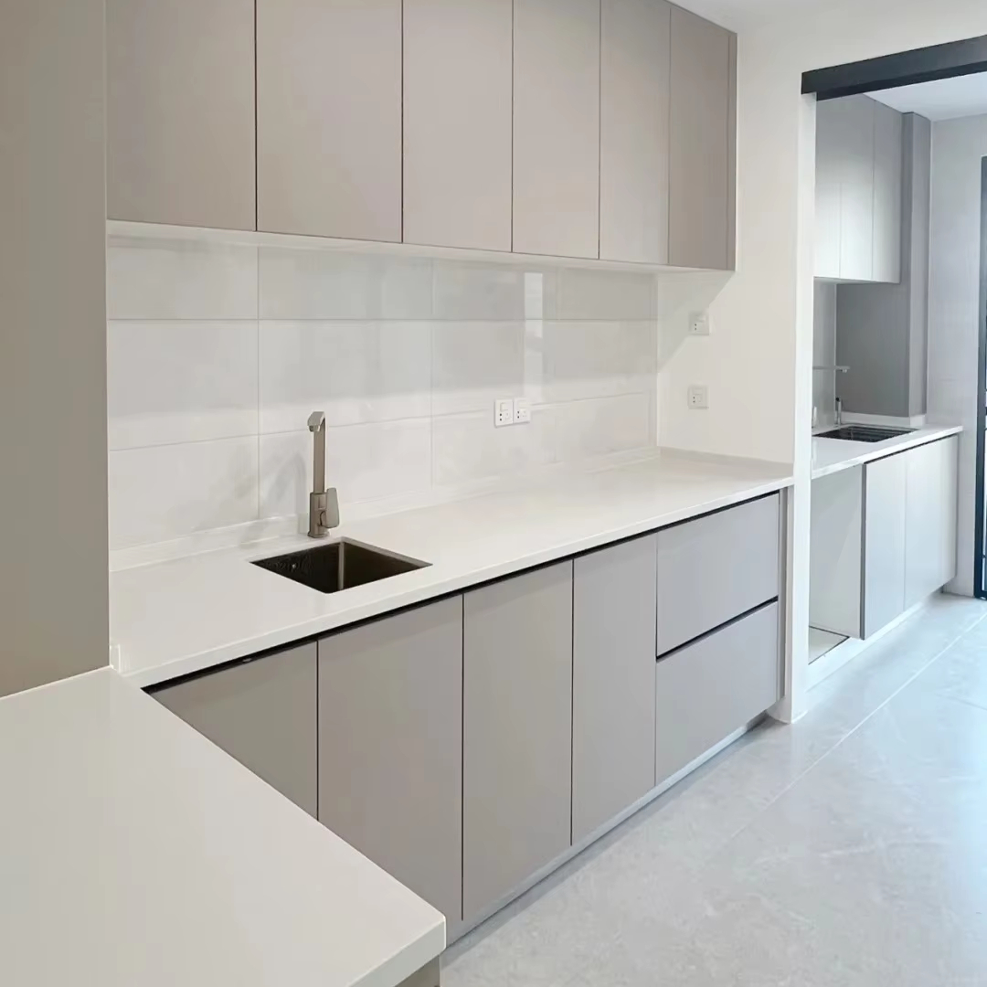 Modern Designs Kitchen Cabinets with Pantry and Island with Sink Stainless Steel Kitchen Cabinet Shaker Kitchen Cabinet