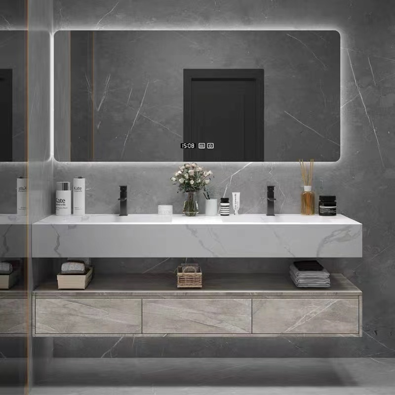 Kino High End Bathroom Vanities Modern Design Modern Vanity Bathroom with Vanity Wooden Panel Bathroom Cabinet with Mirror