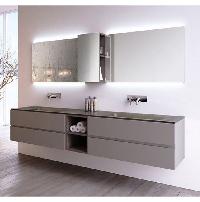 Modern Waterproof Bathroom Vanity Stainless Steel Sink Bathroom Cabinets with Mirror