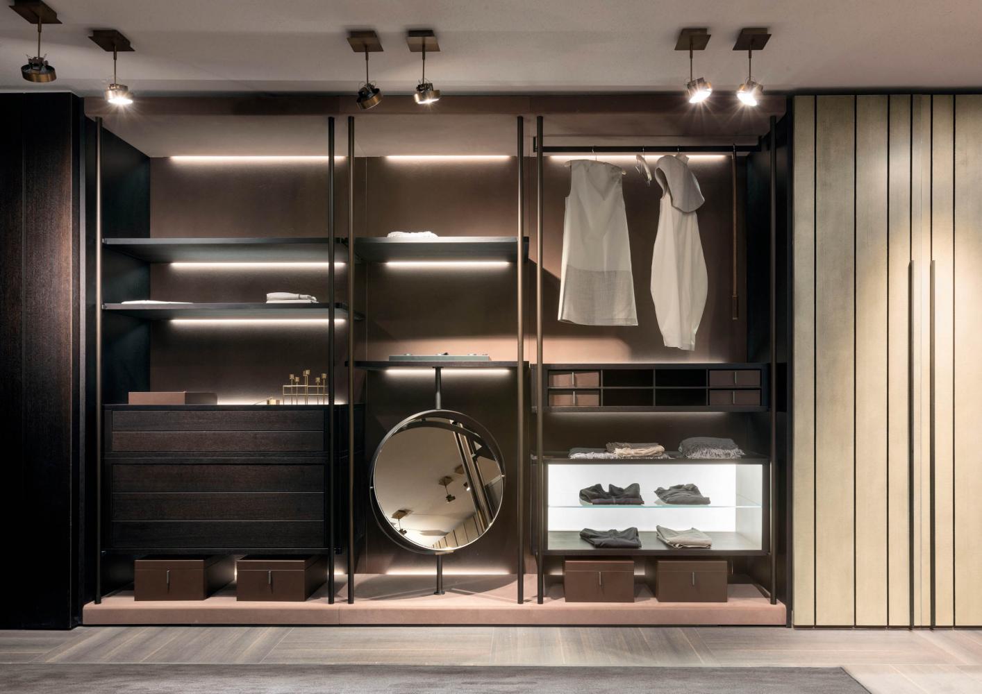 Modern Aluminium White Design Solid Wood Walk in Closet Bedroom Glass Wardrobe Cabinets with Doors