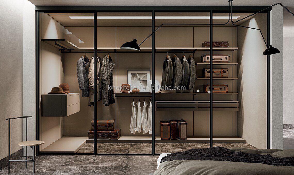 Tall Custom Modern Open Combination Cloth Walk in Closet Bedroom Wall Wardrobe Design Clothes Portable Wardrobes