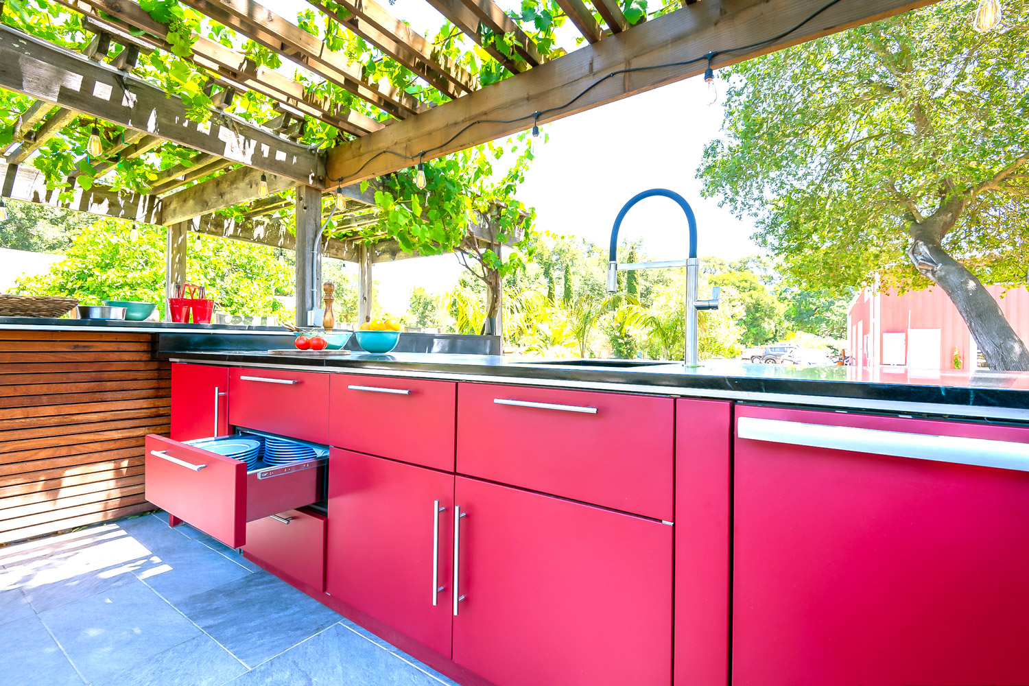 Outdoor Kitchen with Roof Cover Outdoor Garden Kitchen Set Kitchen BBQ Cabinets
