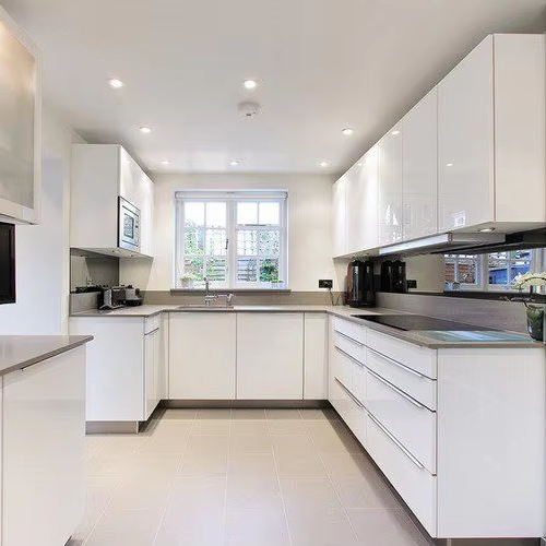 Luxury Stainless Steel Glass-front Kitchen Wall Cabinets