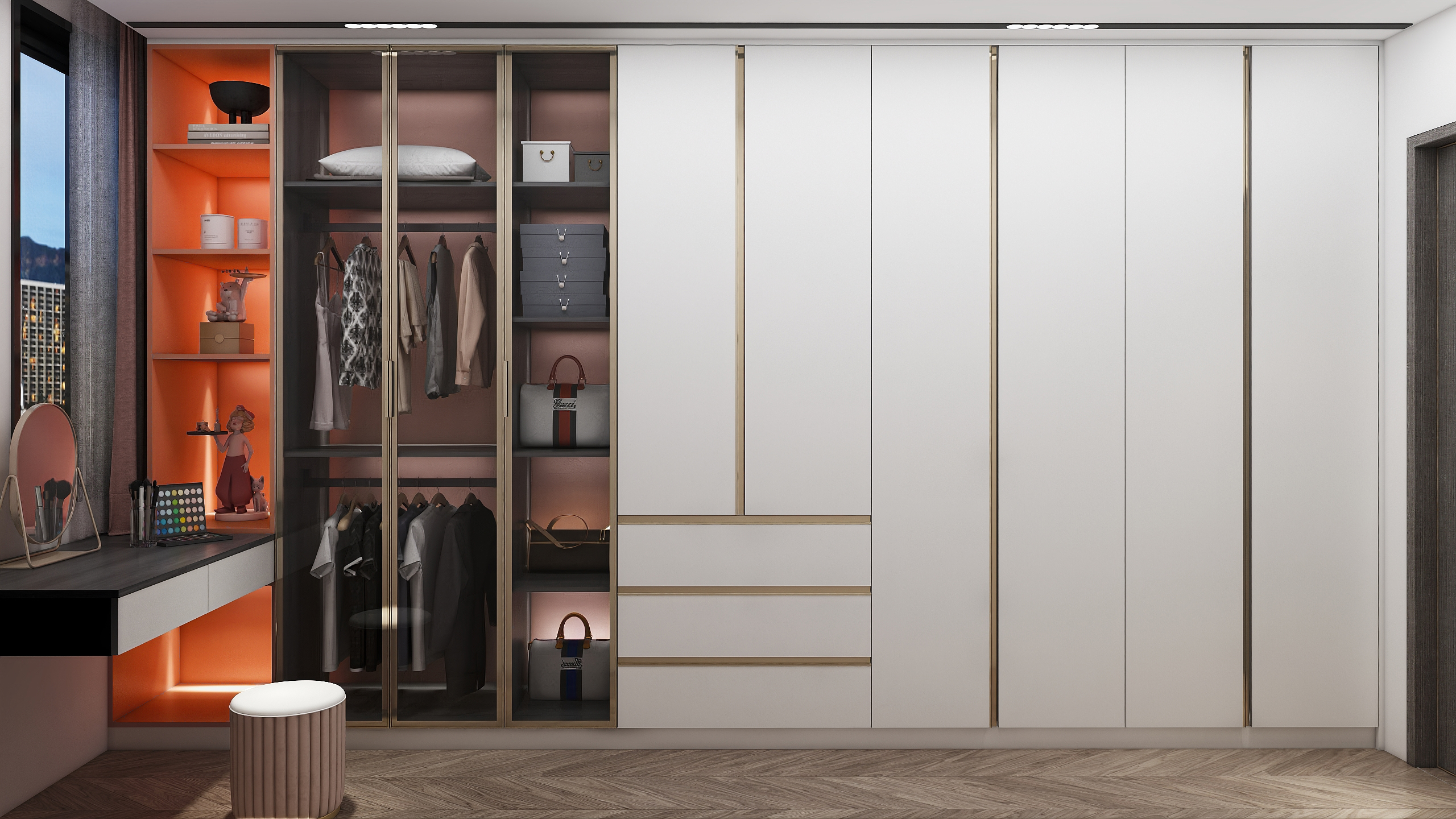 Modern Design Customize Wardrobe Cabinet Furniture Bedroom Wardrobes  with Wardrobe Organizer Storage Box