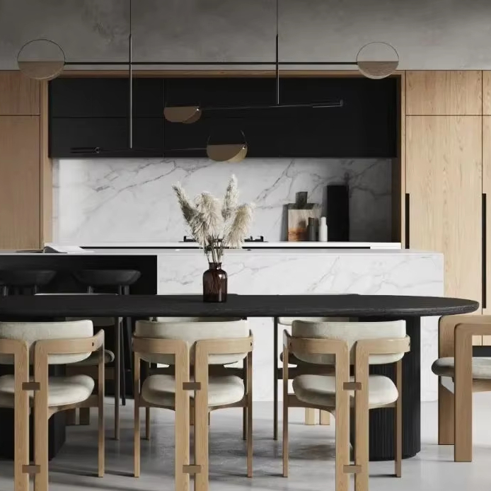 Modern Designs Kitchen Cabinets with Pantry and Island with Sink Stainless Steel Kitchen Cabinet Shaker Kitchen Cabinet