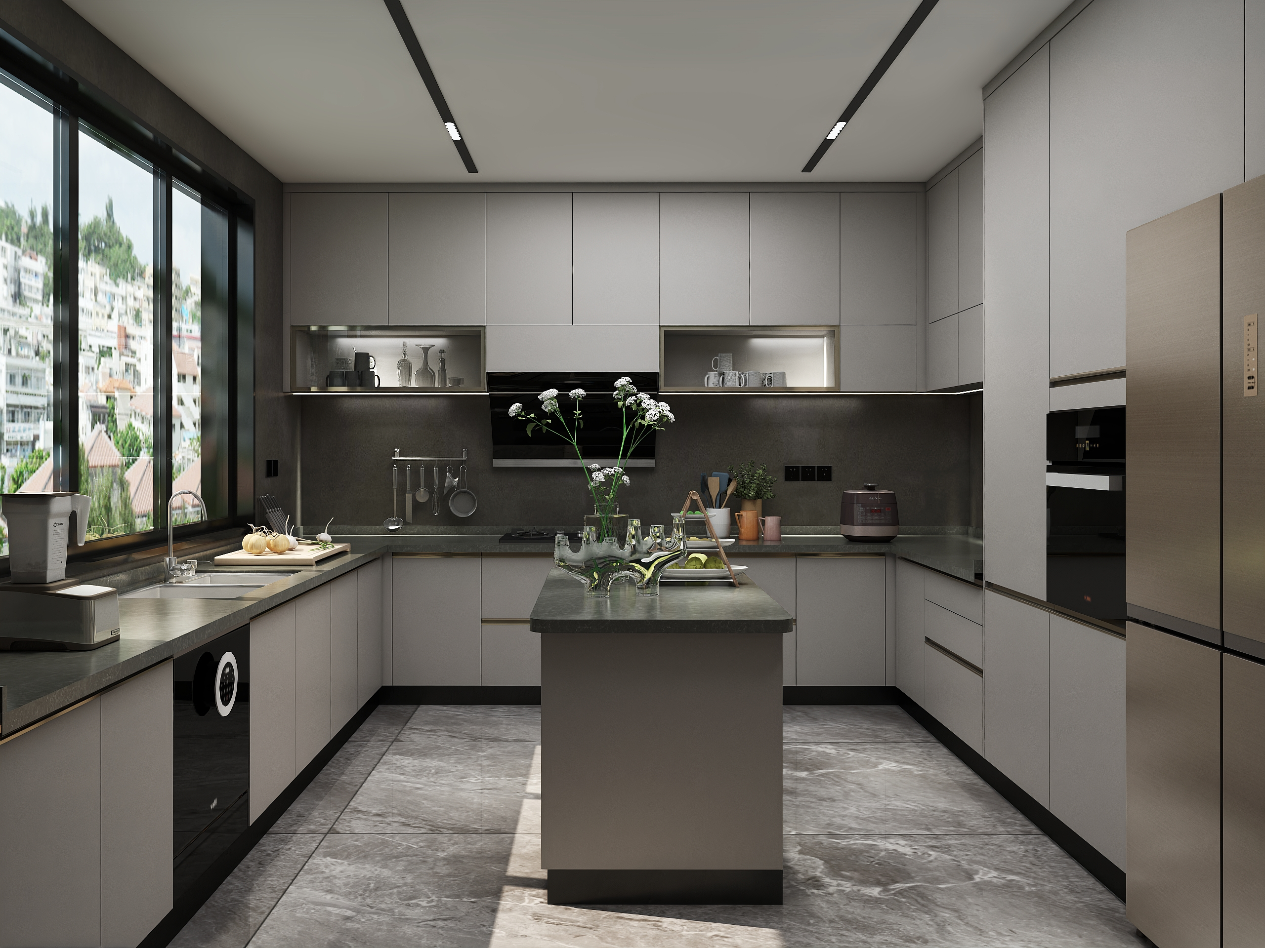 Custom Kitchen Furniture Cabinet Modern Style