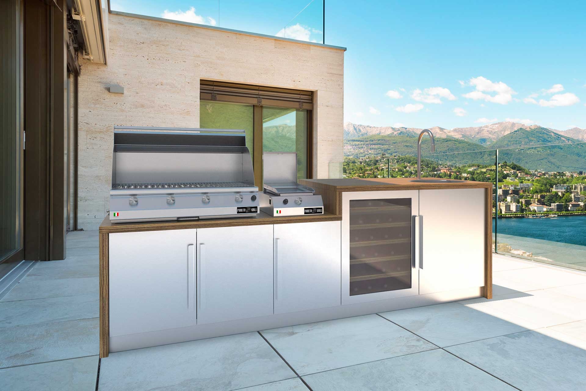 Outdoor bar and Kitchen with Outdoor Garden Kitchen Set Kitchen BBQ Cabinets