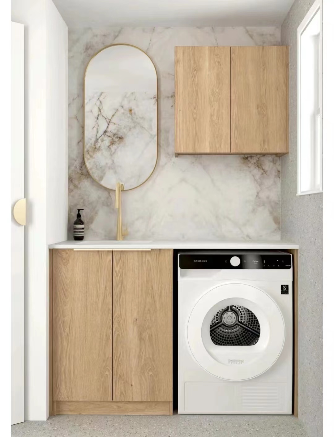 Window Balcony Stainless Steel Laundry Sink Cabinet