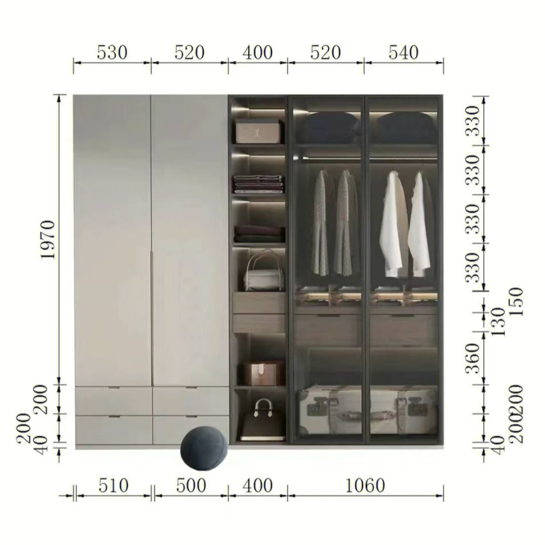 Modern Design Customize Wardrobe Cabinet Furniture Bedroom Wardrobes  with Wardrobe Organizer Storage Box