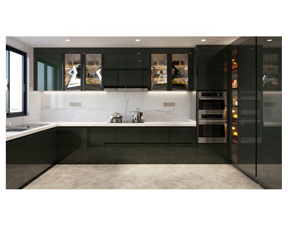 Kitchen and Home Luxury White Shaker Stainless Steel  Modular High Gloss Designs Modular Furniture Kichen Units Set