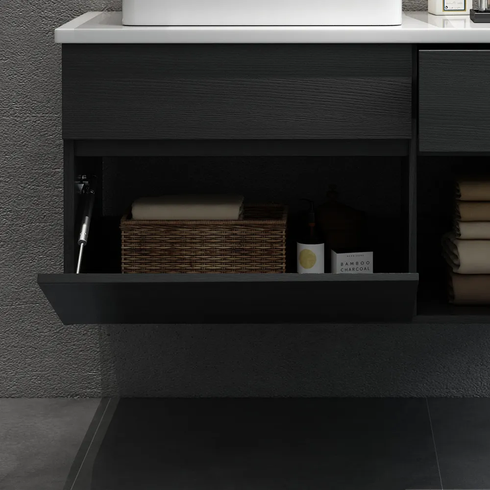 Modern Waterproof Bathroom Vanity Stainless Steel Sink Bathroom Cabinets with Mirror