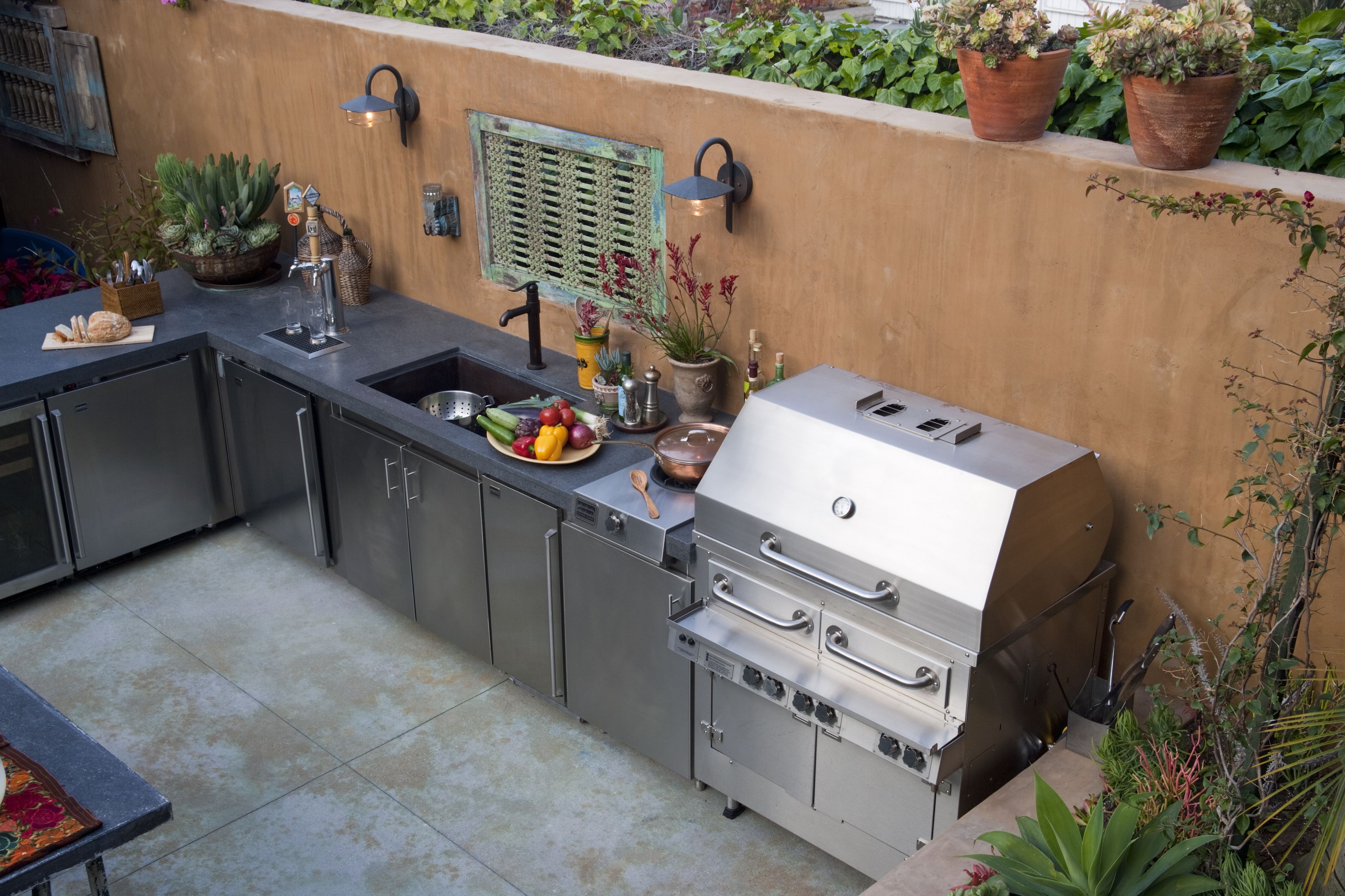 Customized Aluminum PVC Board Outdoor for Outdoor Kitchen with BBQ304 Stainless Steel Kitchen Cabinets