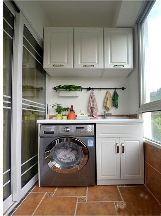 Modern Style Lacquer Stainless Steel Custom Design Sink Cabinet Laundry Room Furniture