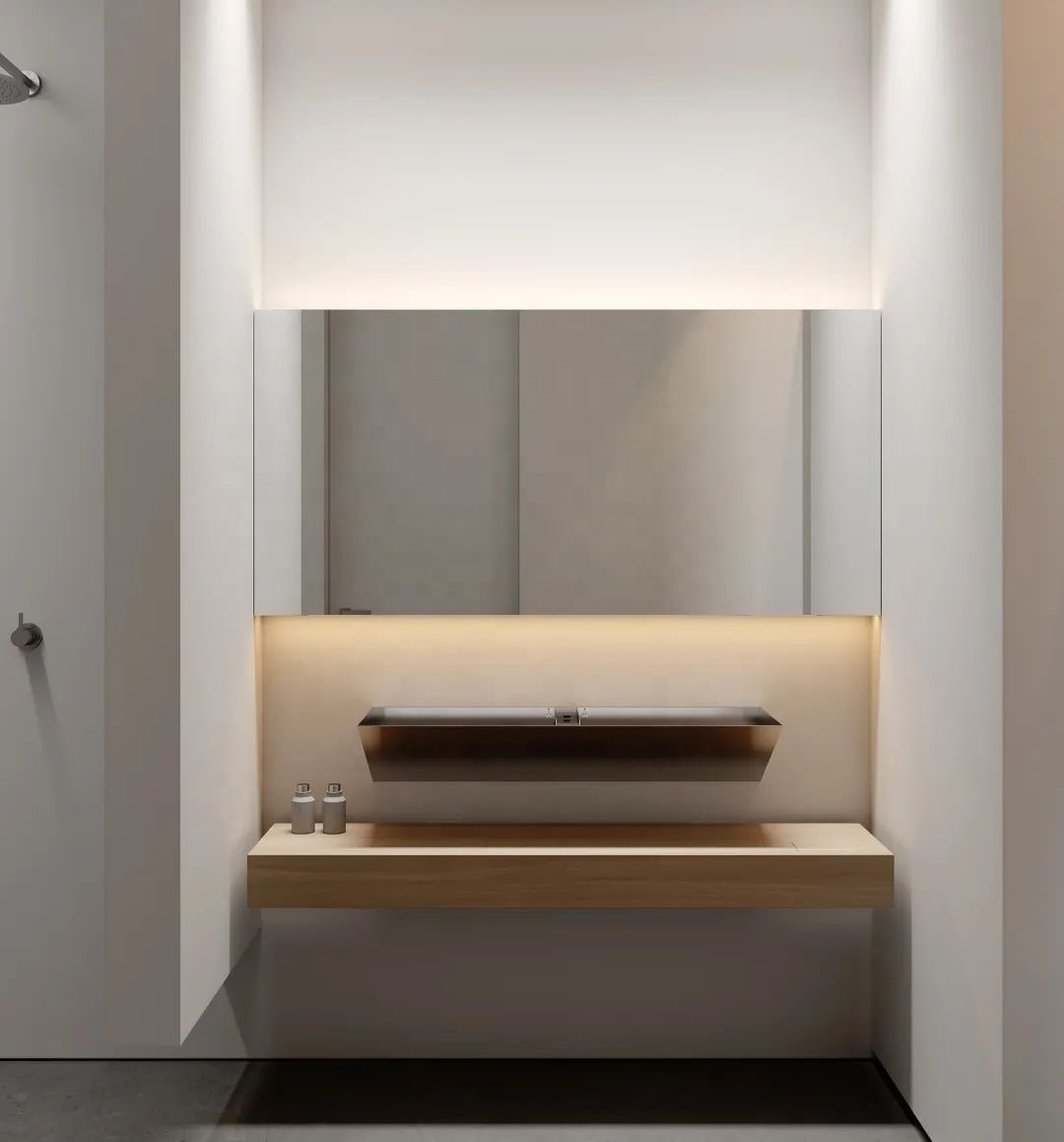 Modern Waterproof Bathroom Vanity Stainless Steel Sink Bathroom Cabinets with Mirror