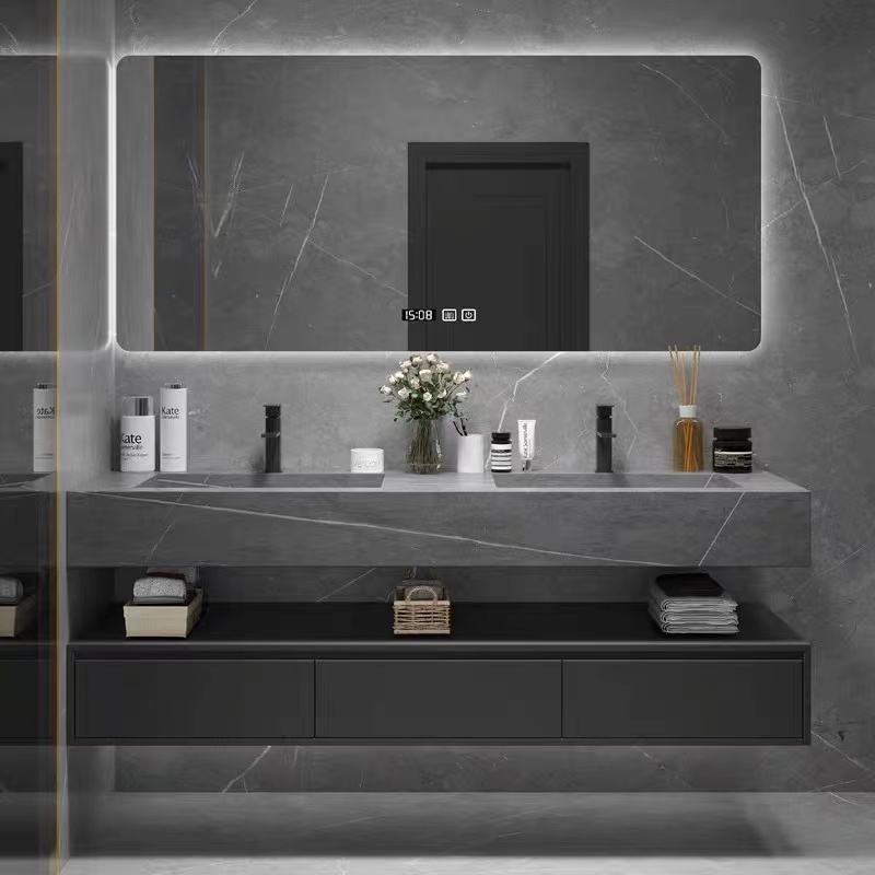Kino High End Bathroom Vanities Modern Design Modern Vanity Bathroom with Vanity Wooden Panel Bathroom Cabinet with Mirror