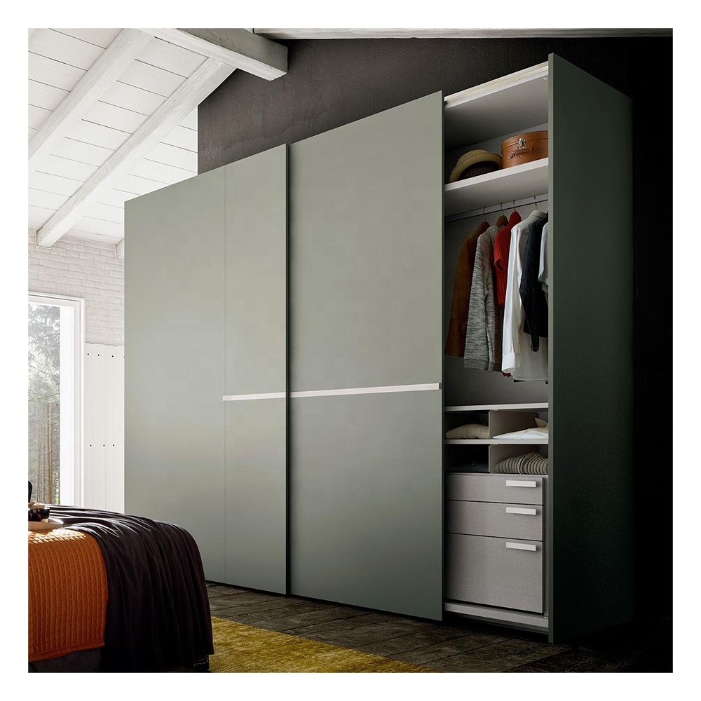 Metal Wardrobe Cabinet Design with Study Table