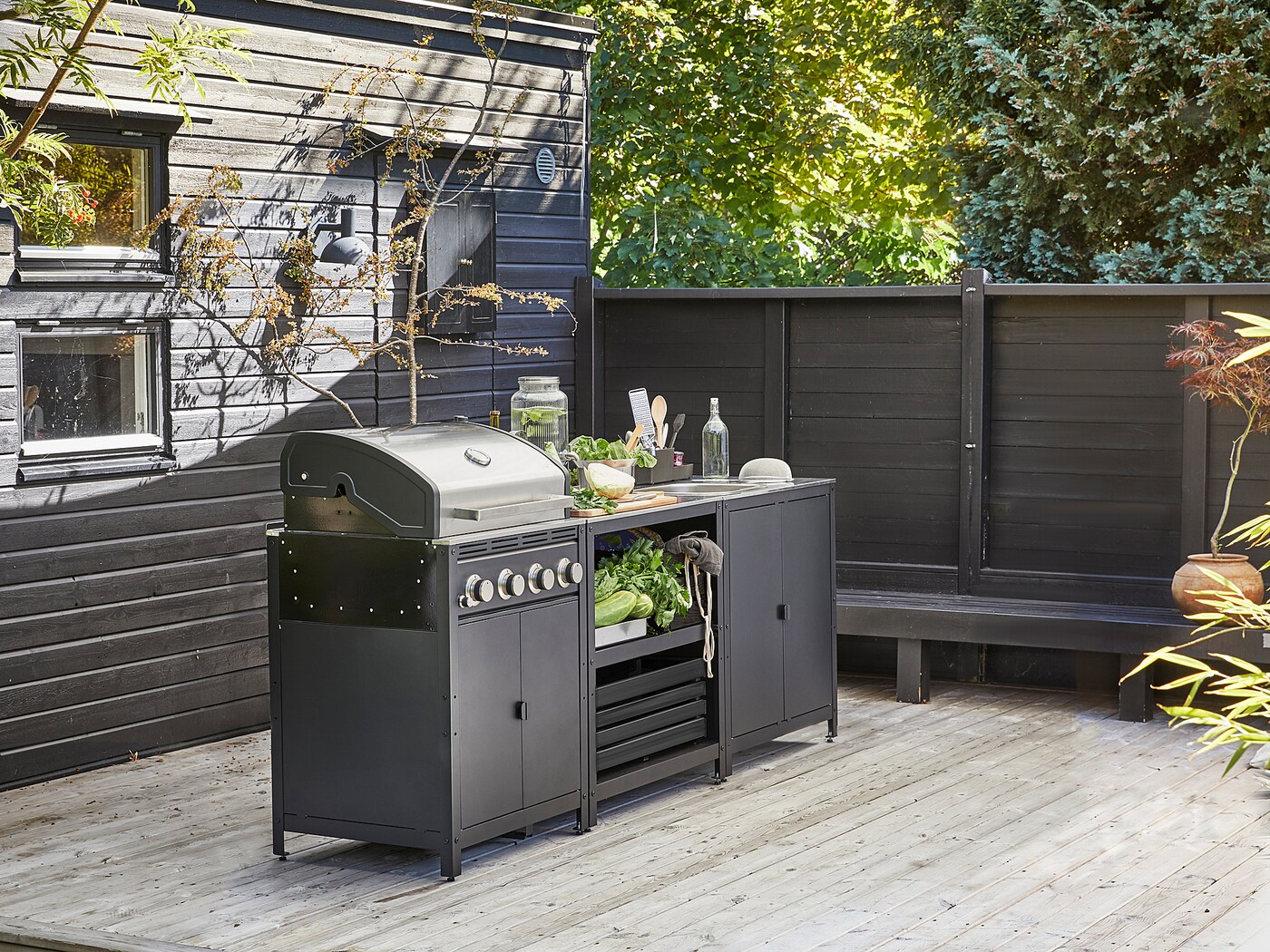 Waterproof Outdoor Bbq Kitchen Cabinet Doors Complete Sets