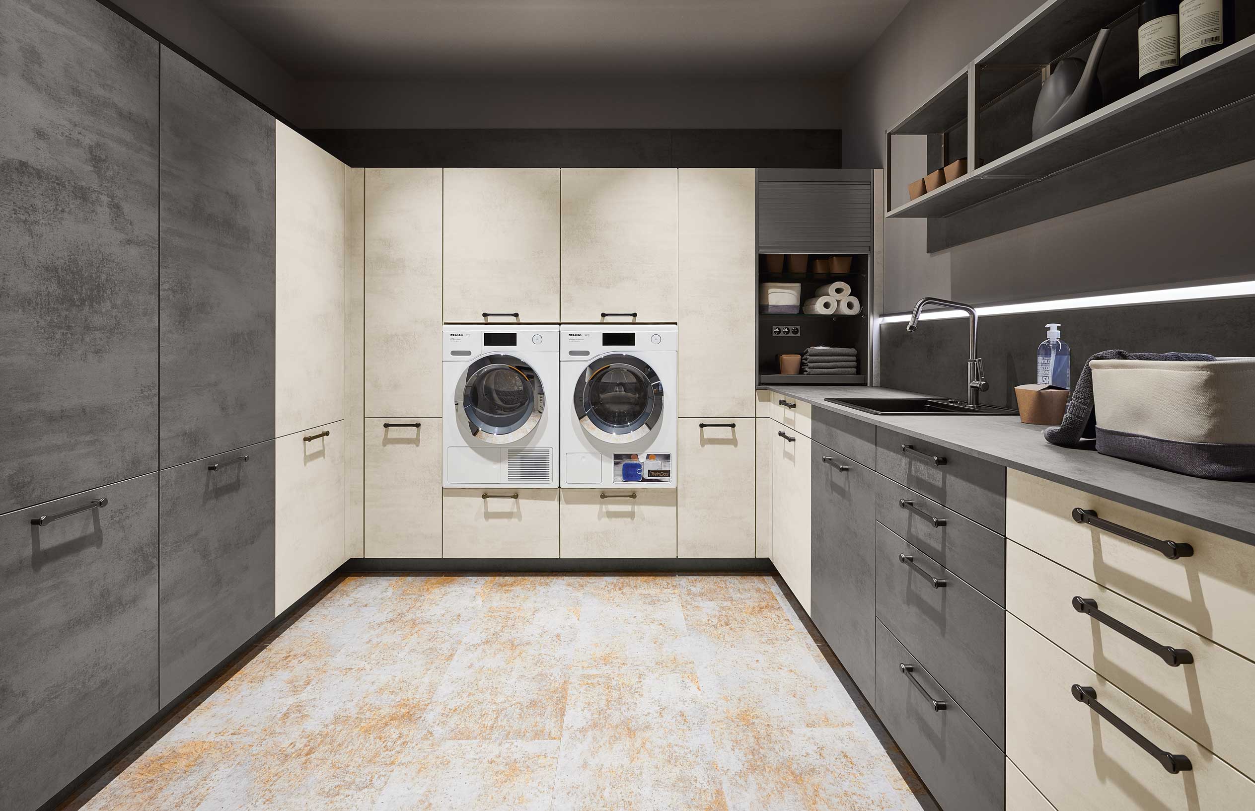 Modern Style Lacquer Stainless Steel Custom Design Sink Cabinet Laundry Room Furniture
