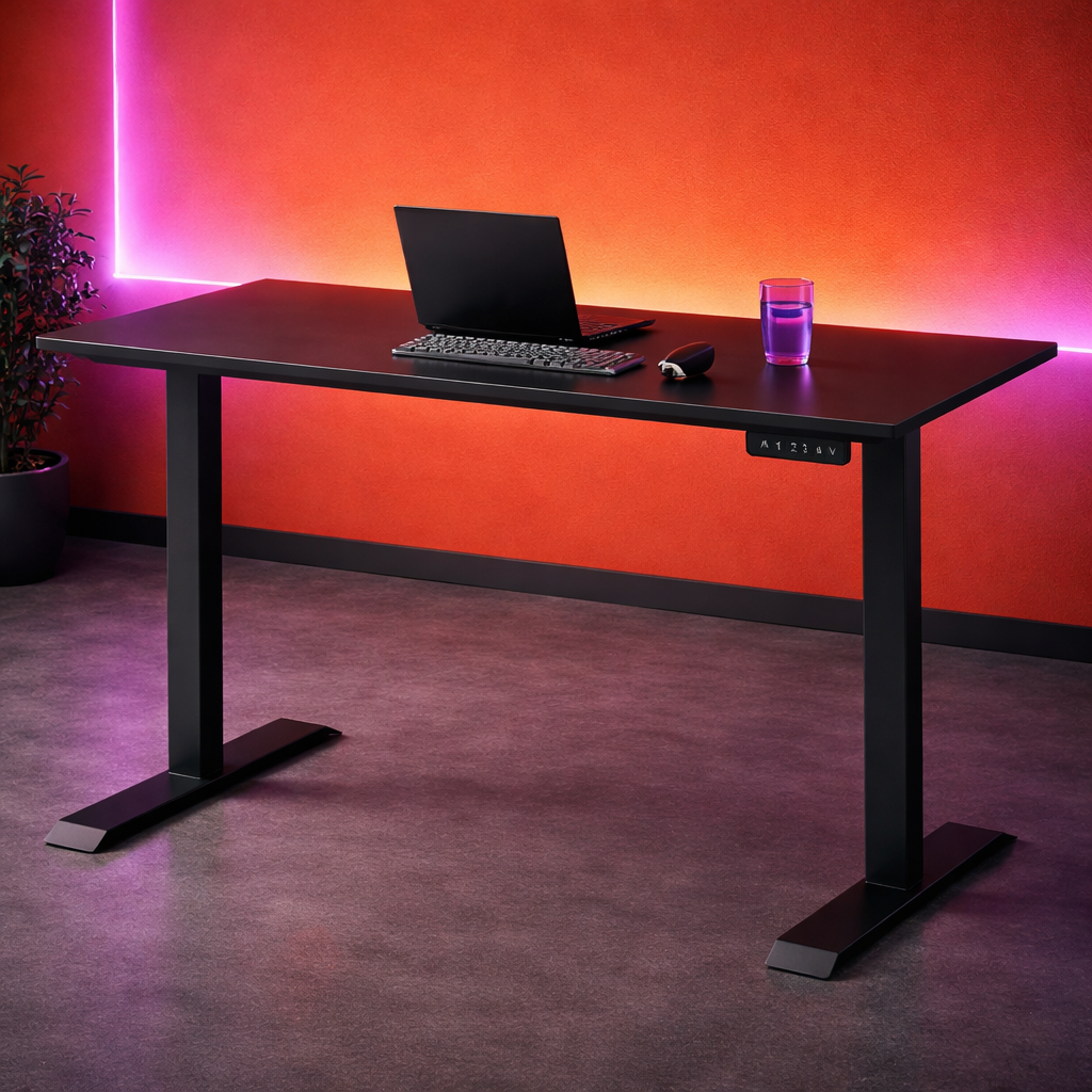 ZY-02 Electric Standing Desk with Abstract Painting Art Studio Background