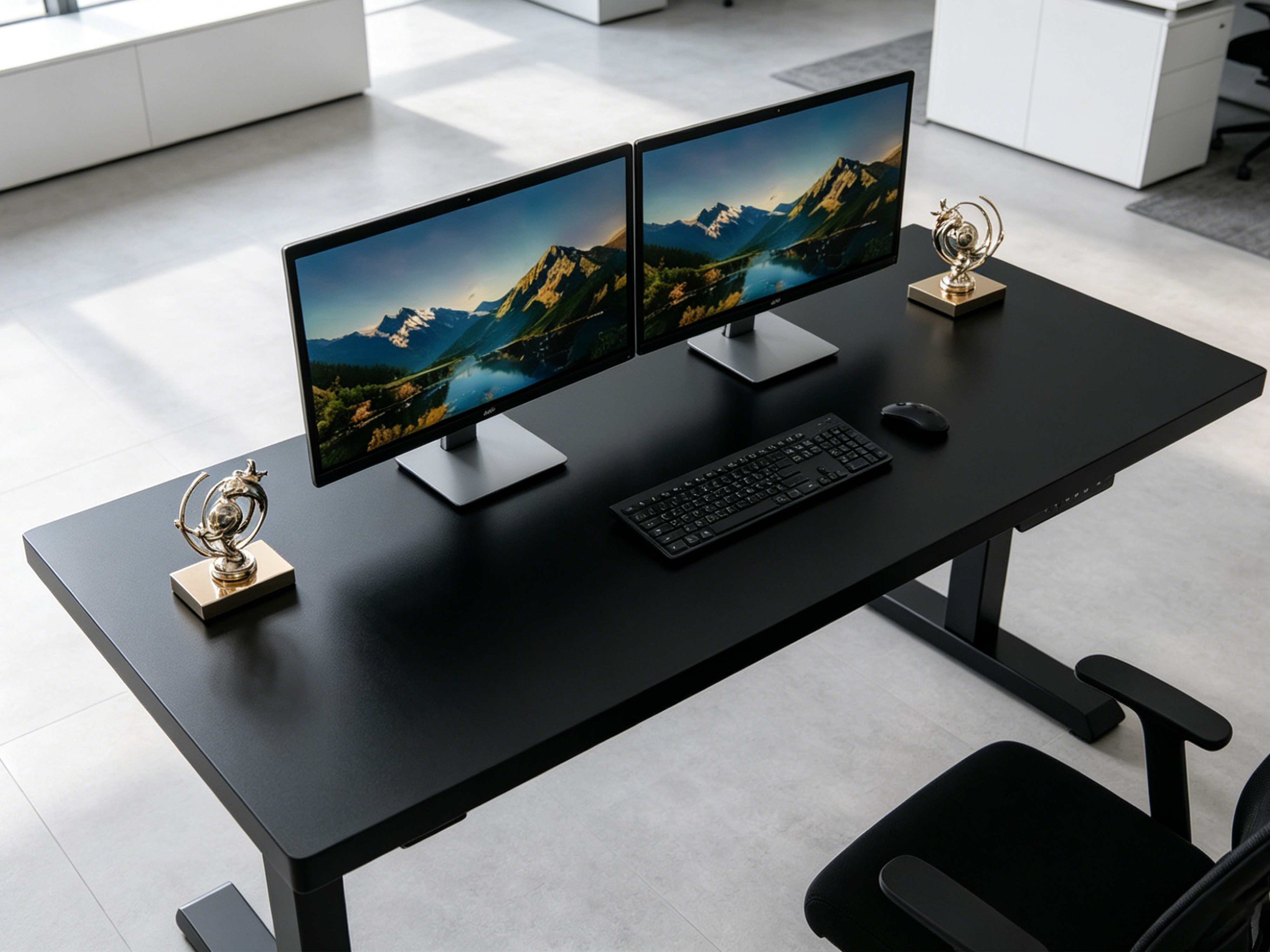 ZY-02 Dual Motor Standing Desk 2 Stage Adjustable Desk for Call Center Workstation Office Use