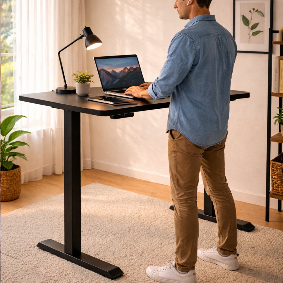 ZY-02 Dual Motor Standing Desk 2-Stage T Leg Frame Adjustable Desk for Office Furniture Suppliers