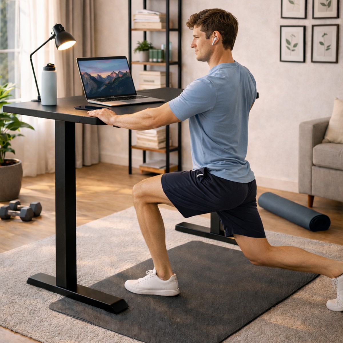 ZY-02 Dual Motor Standing Desk 2-Stage L Shape Corner Desk Adjustable Workstation for Office Layout