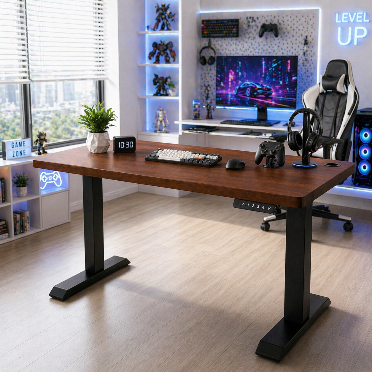 ZY-02 Dual Motor Electric Standing Desk 2 Stage Adjustable Office Table for Professional Workstations