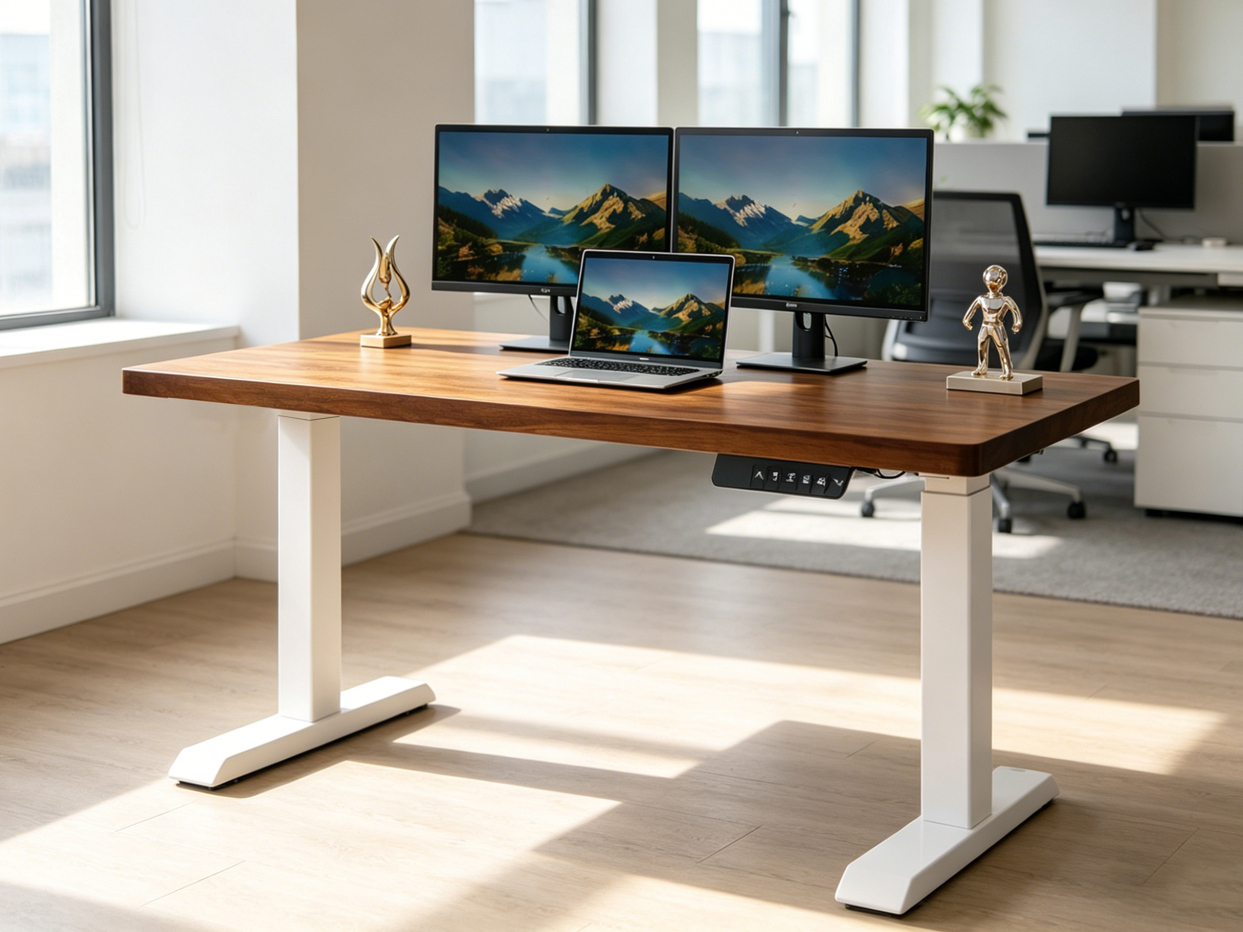 ZY-02 Dual Motor Standing Desk 140cm 2 Stage Adjustable Desk Mid Size Office Workstation