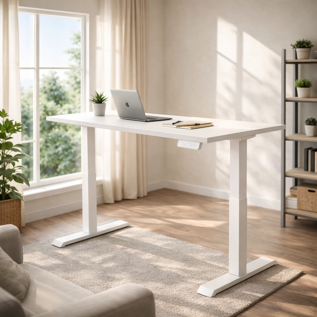 ZY-02 White Dual Motor Electric Desk | Minimalist Smart Desk